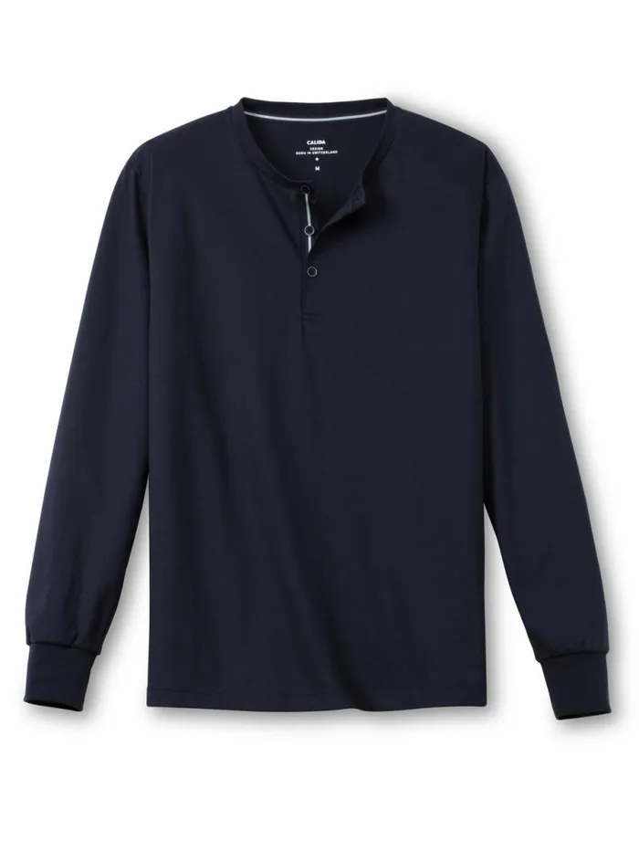 CALIDA Pyjama Tops Shirt Long Sleeve Dark Sapphire 8211 Men