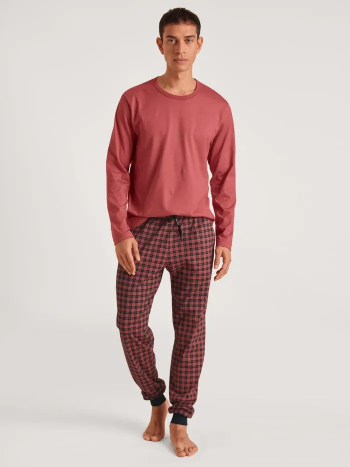 CALIDA Pyjama Tops Shirt Long Sleeve Mineral Red 8211 Men