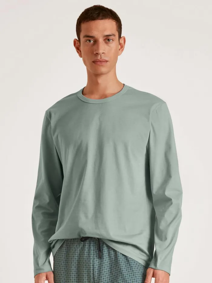 CALIDA Pyjama Tops Shirt Long Sleeve Slate Grey 8211 Men