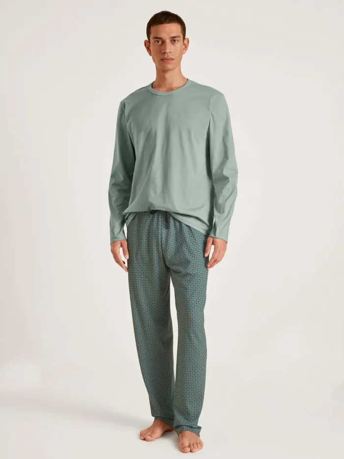CALIDA Pyjama Tops Shirt Long Sleeve Slate Grey 8211 Men