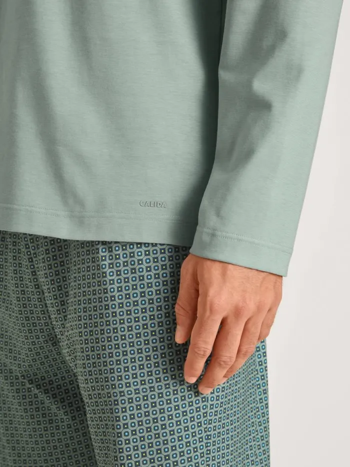 CALIDA Pyjama Tops Shirt Long Sleeve Slate Grey 8211 Men