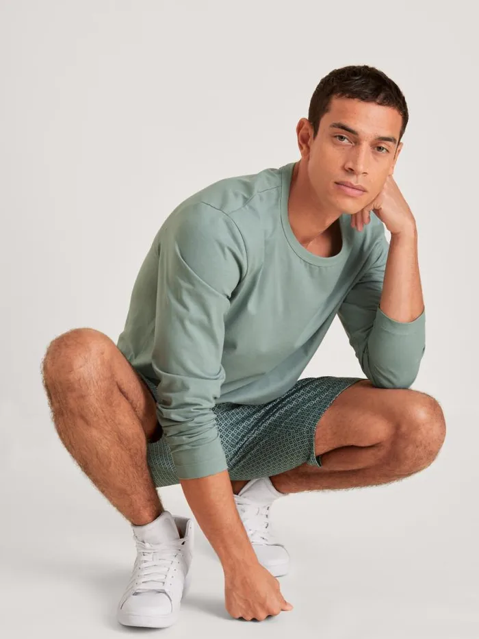 CALIDA Pyjama Tops Shirt Long Sleeve Slate Grey 8211 Men