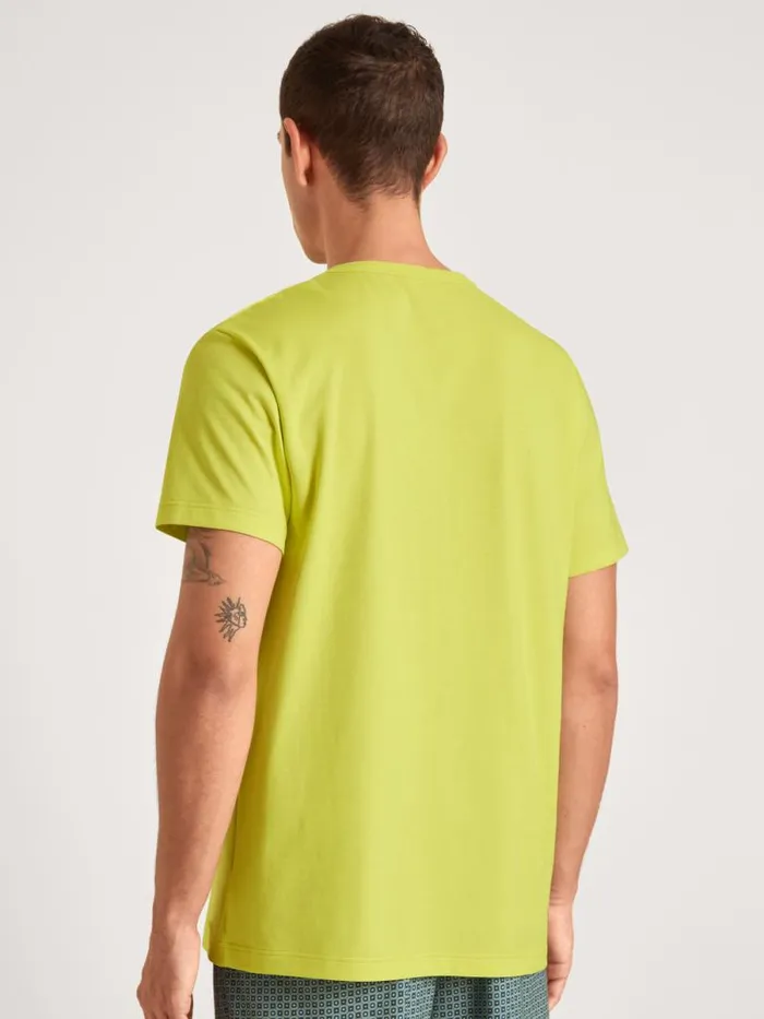 CALIDA Pyjama Tops Shirt Short Sleeve Lemonade Green 8211 Men