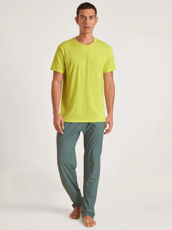 CALIDA Pyjama Tops Shirt Short Sleeve Lemonade Green 8211 Men
