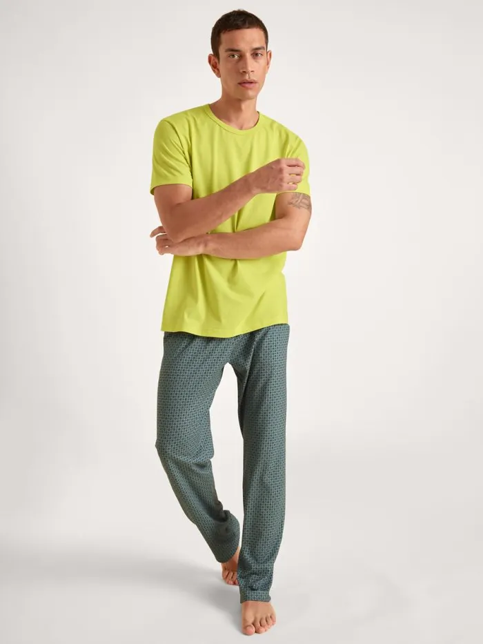 CALIDA Pyjama Tops Shirt Short Sleeve Lemonade Green 8211 Men
