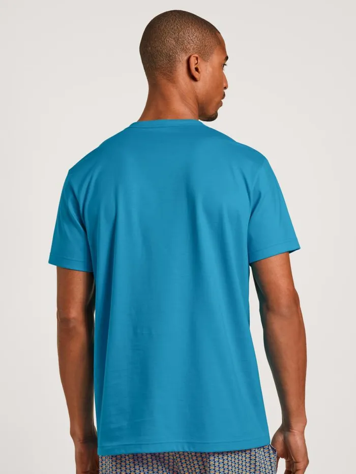 CALIDA Pyjama Tops Shirt Short Sleeve Malibu Blue 8211 Men