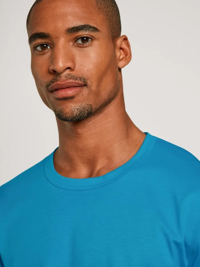 CALIDA Pyjama Tops Shirt Short Sleeve Malibu Blue 8211 Men