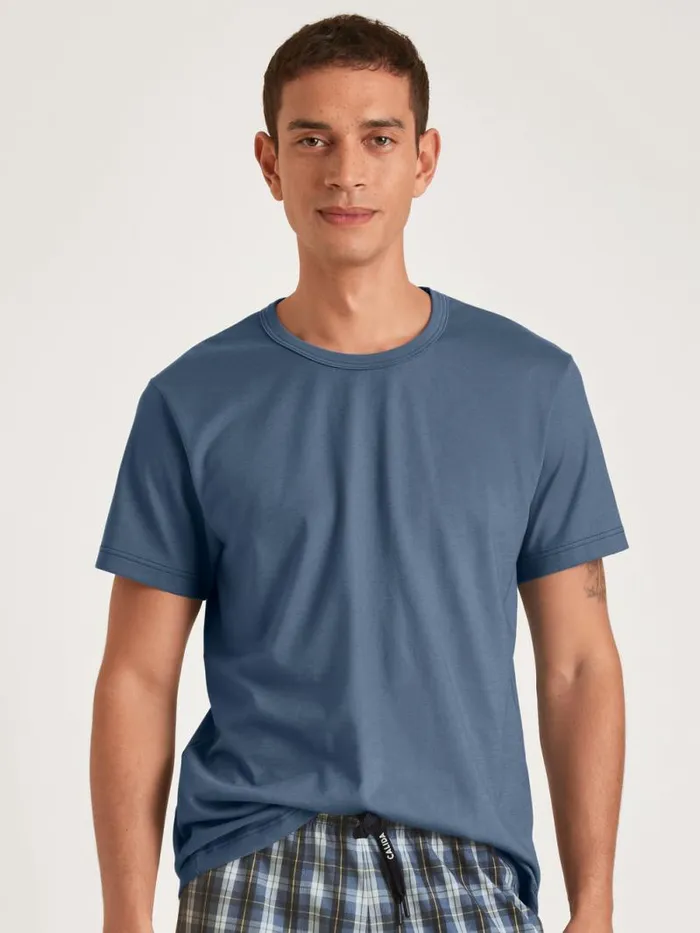 CALIDA Pyjama Tops Shirt Short Sleeve Vintage Indigo 8211 Men