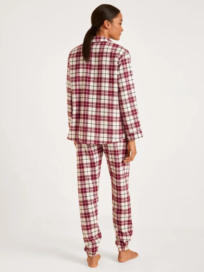 CALIDA Pyjamas Flannel Pyjamas Buttoned Rio Red 8211 Women