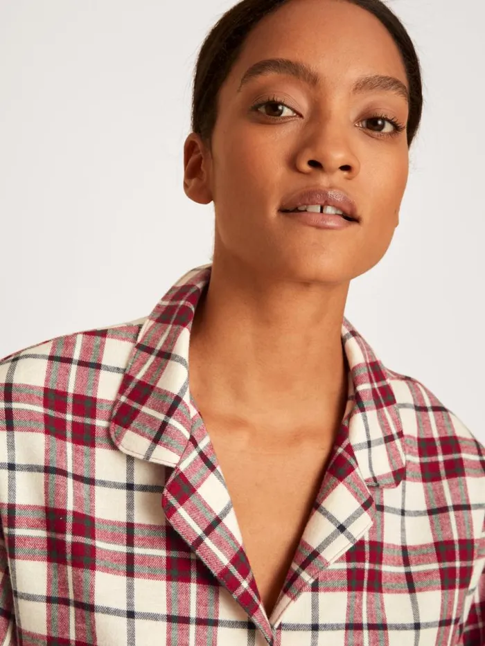 CALIDA Pyjamas Flannel Pyjamas Buttoned Rio Red 8211 Women