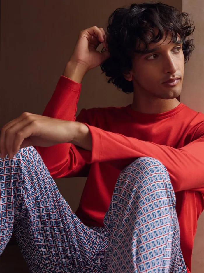 CALIDA Pyjamas Pyjama Amaranth 8211 Men