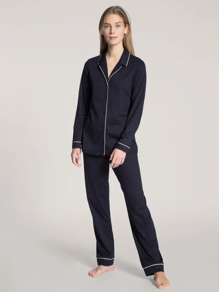 CALIDA Pyjamas Pyjama Buttoned Dark Lapis Blue 8211 Women