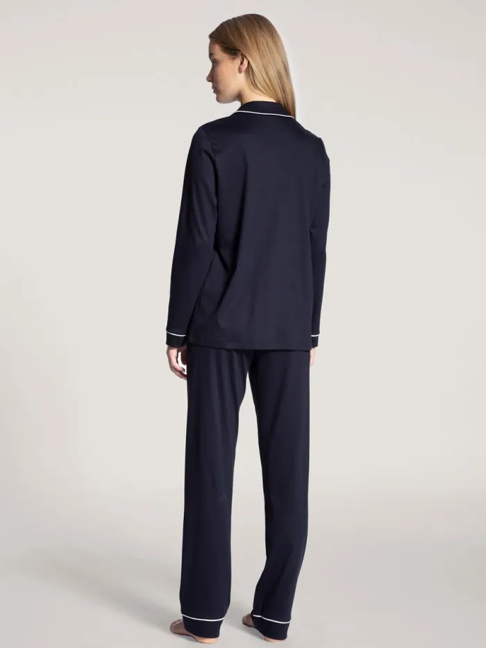 CALIDA Pyjamas Pyjama Buttoned Dark Lapis Blue 8211 Women