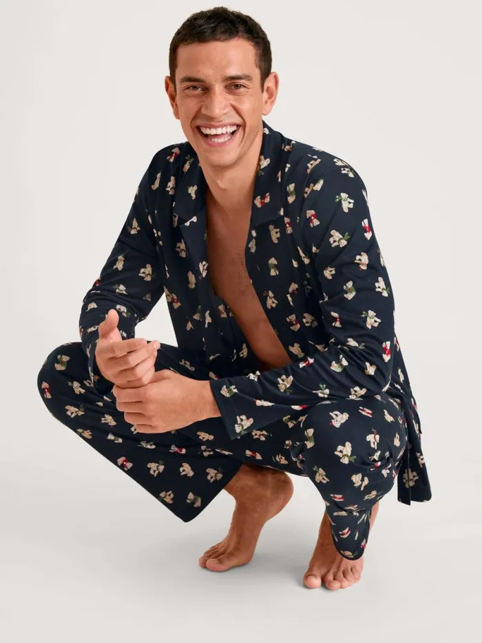 CALIDA Pyjamas Pyjama Buttoned Dark Sapphire 8211 Men