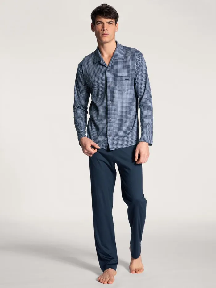 CALIDA Pyjamas Pyjama Buttoned Indigo Mood 8211 Men