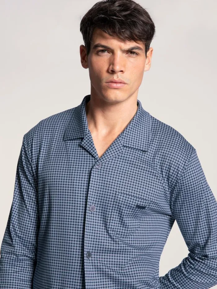CALIDA Pyjamas Pyjama Buttoned Indigo Mood 8211 Men