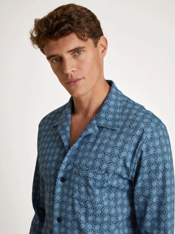 CALIDA Pyjamas Pyjama Buttoned Insignia Blue 8211 Men