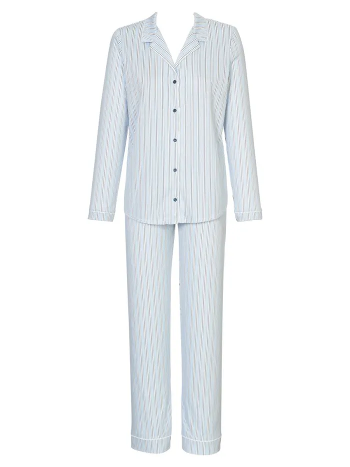 CALIDA Pyjamas Pyjama Buttoned Peacoat Blue 8211 Women