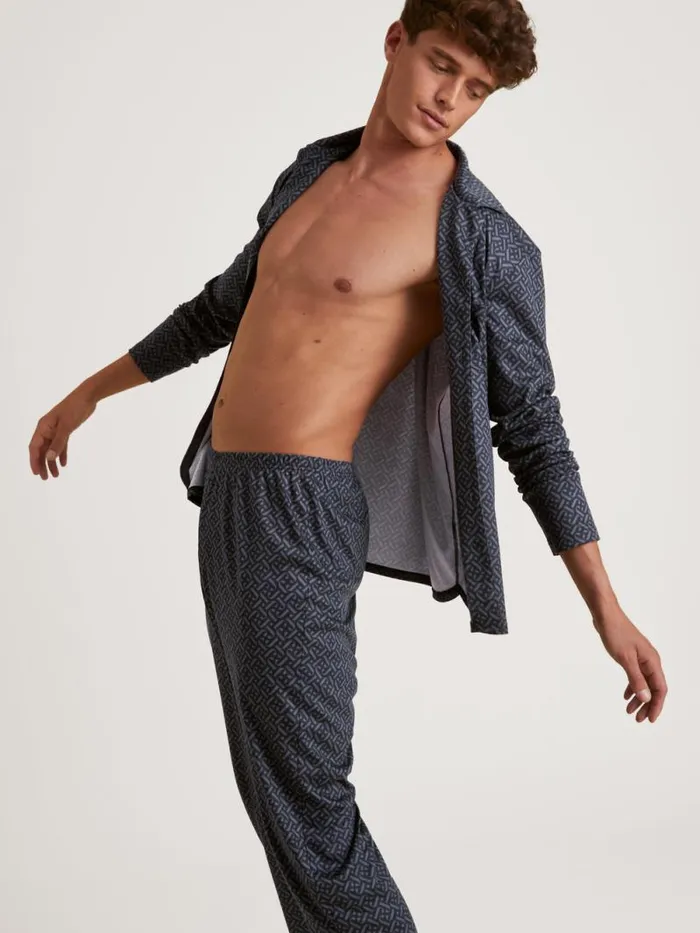 CALIDA Pyjamas Pyjama Buttoned Schwarz 8211 Men