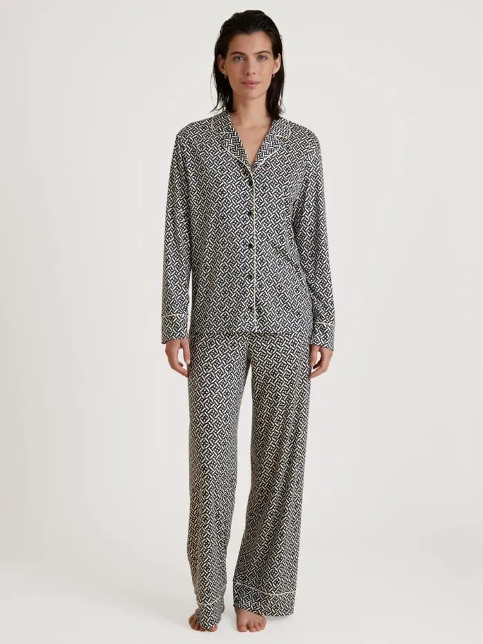 CALIDA Pyjamas Pyjama Buttoned Schwarz 8211 Women