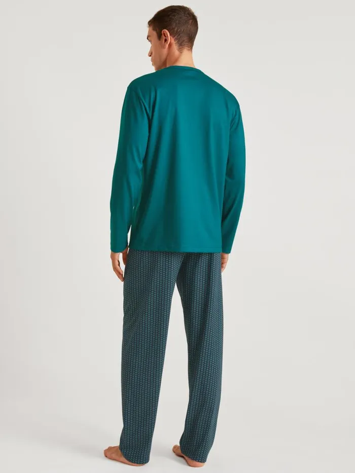CALIDA Pyjamas Pyjama Deep Lagoon Green 8211 Men