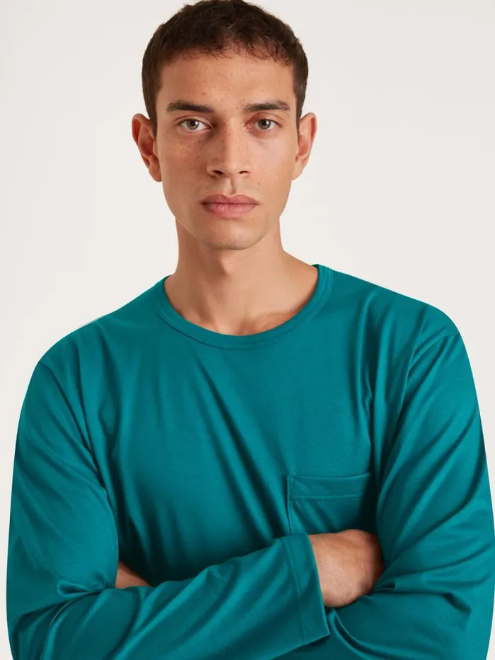 CALIDA Pyjamas Pyjama Deep Lagoon Green 8211 Men