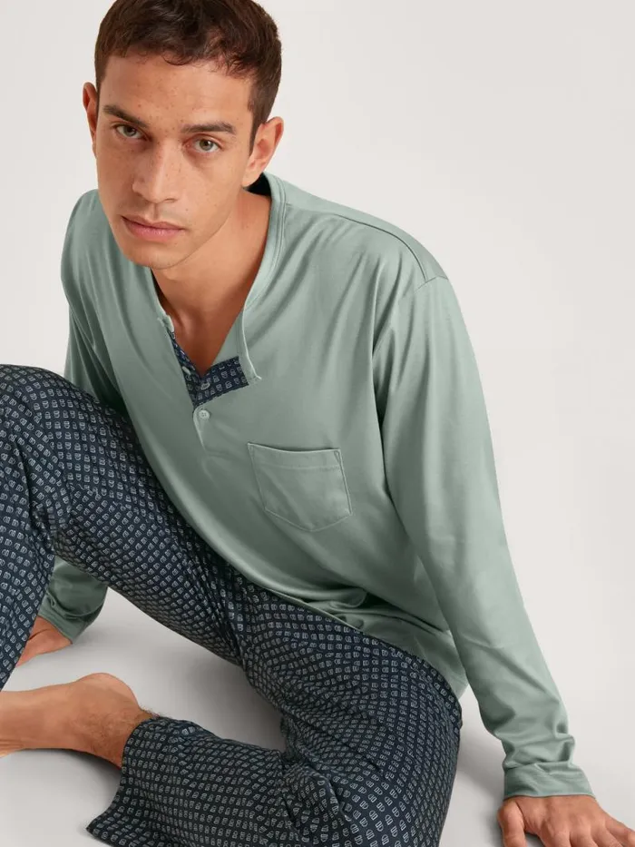 CALIDA Pyjamas Pyjama Slate Grey 8211 Men