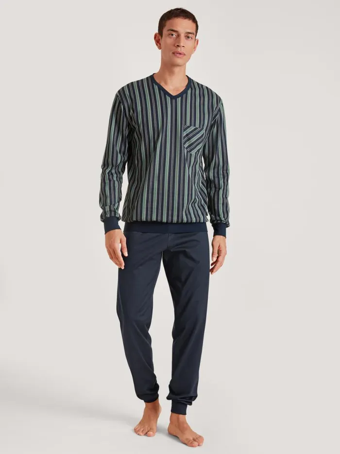 CALIDA Pyjamas Pyjama With Cuff Blue Night 8211 Men