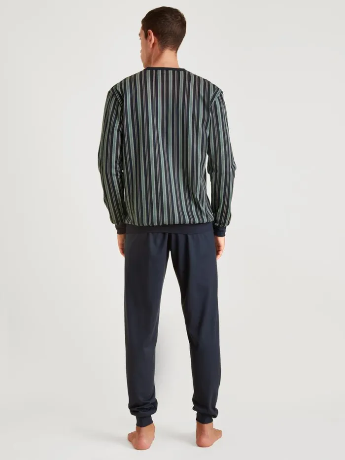 CALIDA Pyjamas Pyjama With Cuff Blue Night 8211 Men