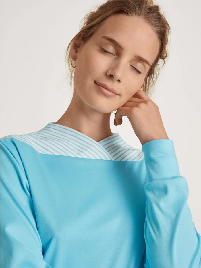 CALIDA Pyjamas Pyjama With Cuff Blue Topaz 8211 Women