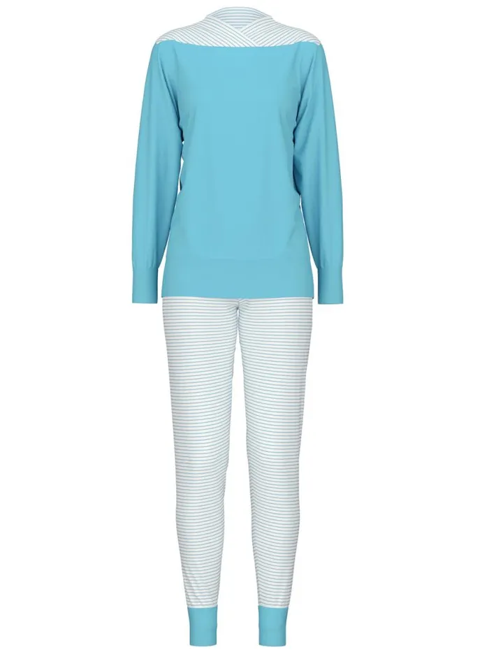 CALIDA Pyjamas Pyjama With Cuff Blue Topaz 8211 Women