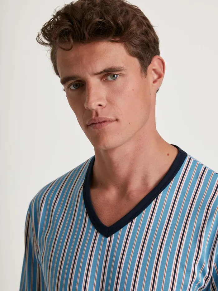 CALIDA Pyjamas Pyjama With Cuff Dolphin Blue 8211 Men