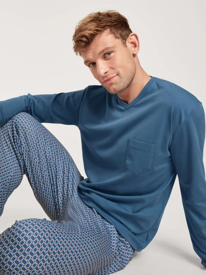 CALIDA Pyjamas Pyjamas Long Indian Blue 8211 Men