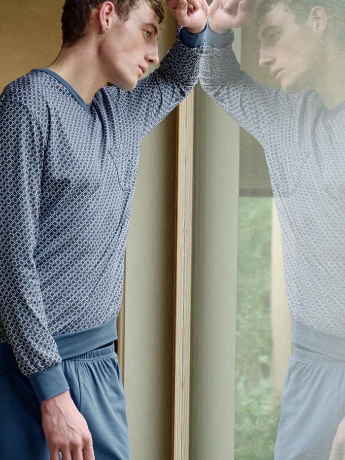CALIDA Pyjamas Pyjamas With Cuff Indian Blue 8211 Men