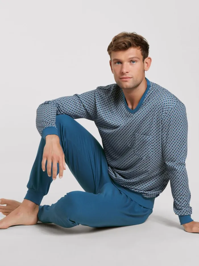 CALIDA Pyjamas Pyjamas With Cuff Indian Blue 8211 Men