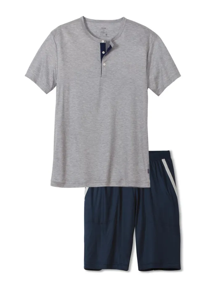 CALIDA Pyjamas Short Pyjama Cradle To Cradle Certified Gravel Mel 8211 Men