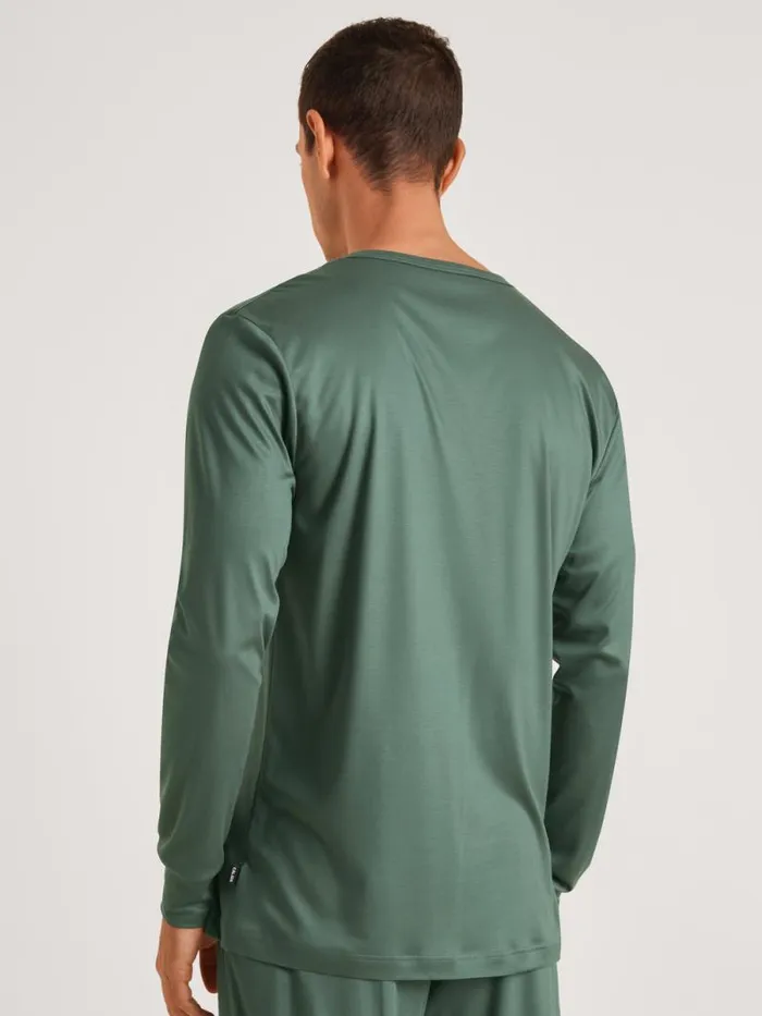 CALIDA Shirts Long Sleeve Shirt Cradle To Cradle Certified Dark Glen 8211 Men