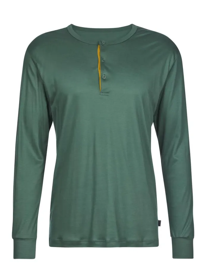 CALIDA Shirts Long Sleeve Shirt Cradle To Cradle Certified Dark Glen 8211 Men