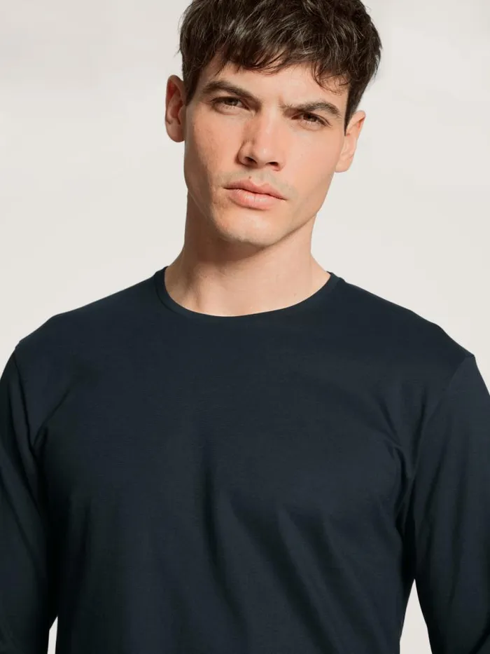 CALIDA Shirts Shirt Long Sleeve Dark Sapphire 8211 Men