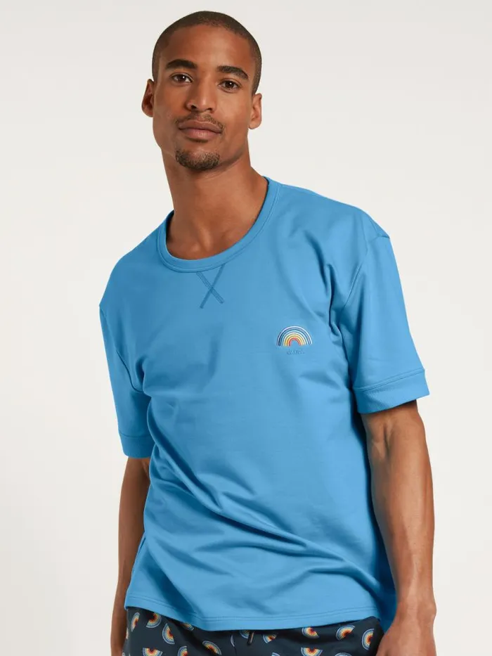 CALIDA Shirts Shirt Short Sleeve Azurit Blue 8211 Men