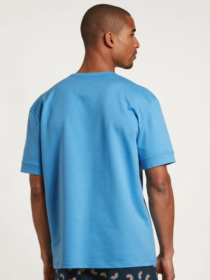 CALIDA Shirts Shirt Short Sleeve Azurit Blue 8211 Men