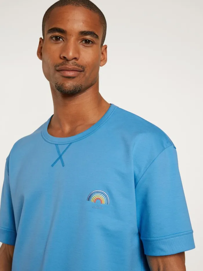 CALIDA Shirts Shirt Short Sleeve Azurit Blue 8211 Men