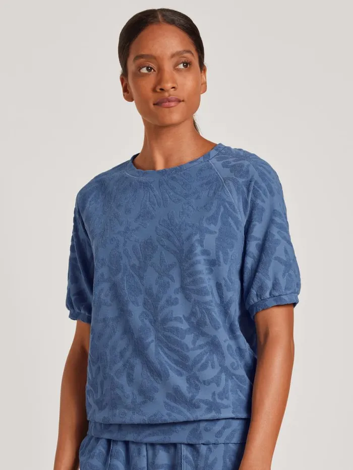 CALIDA Shirts Shortsleeved Shirt Marine Water Blue 8211 Women