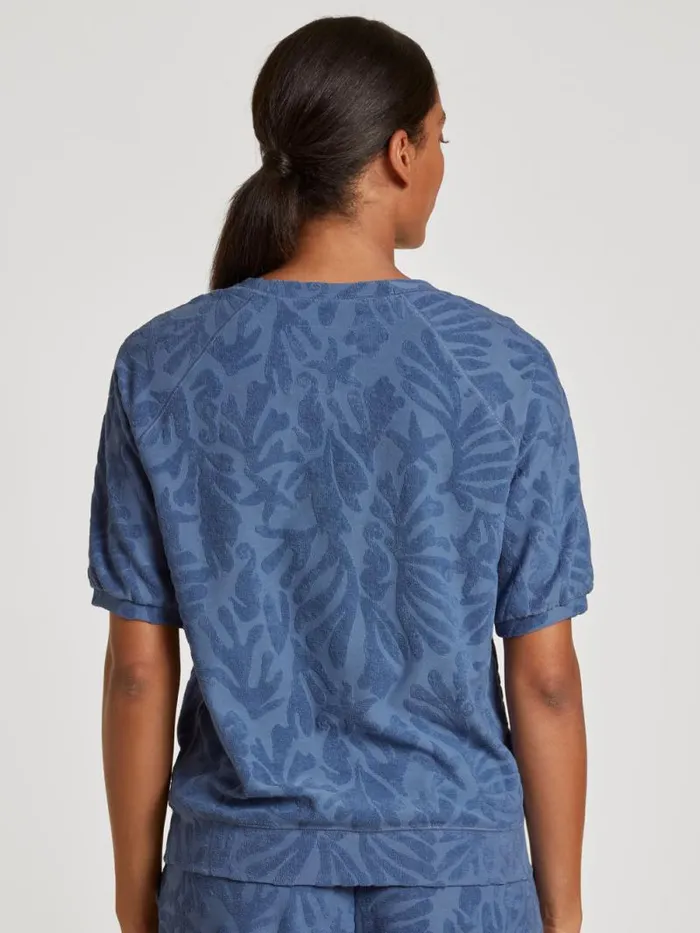 CALIDA Shirts Shortsleeved Shirt Marine Water Blue 8211 Women