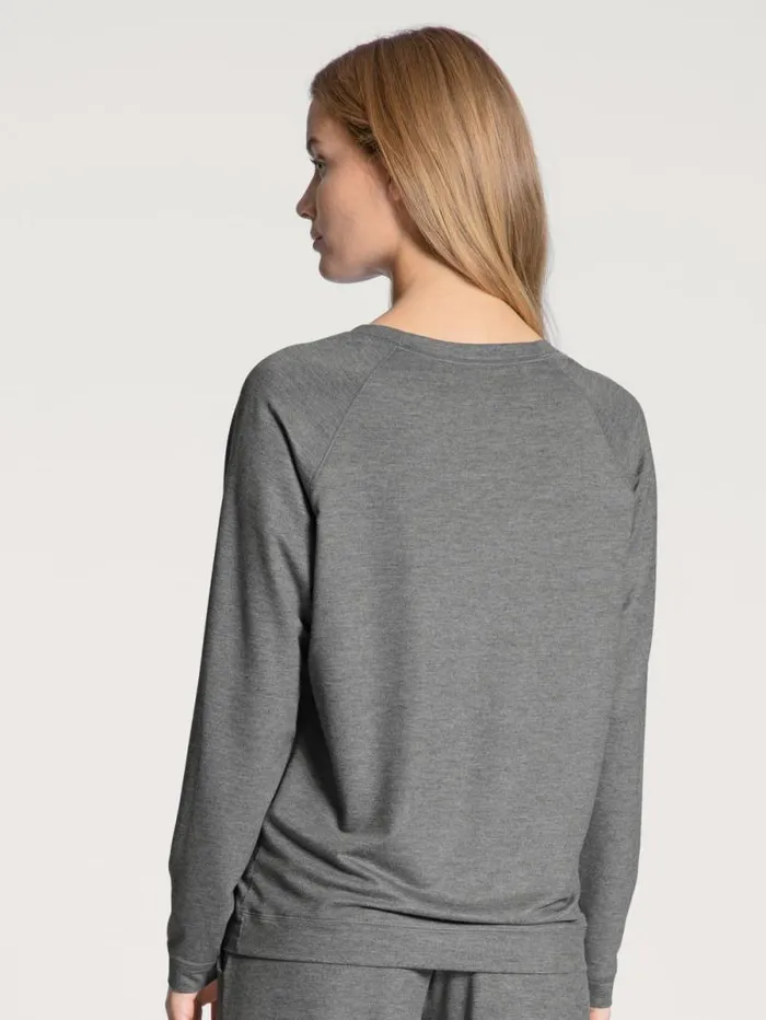 CALIDA Show All Shirt Long Sleeve French Terry Urban Grey Mele 8211 Women