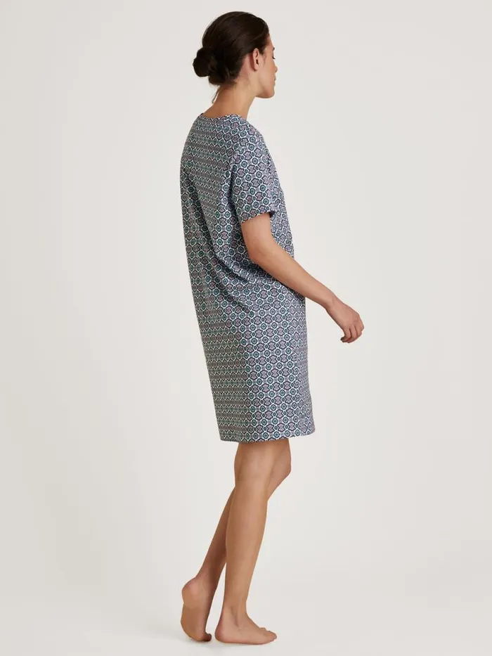 CALIDA Show All Short Sleeve Nightdress Length 95cm Blue Topaz 8211 Women