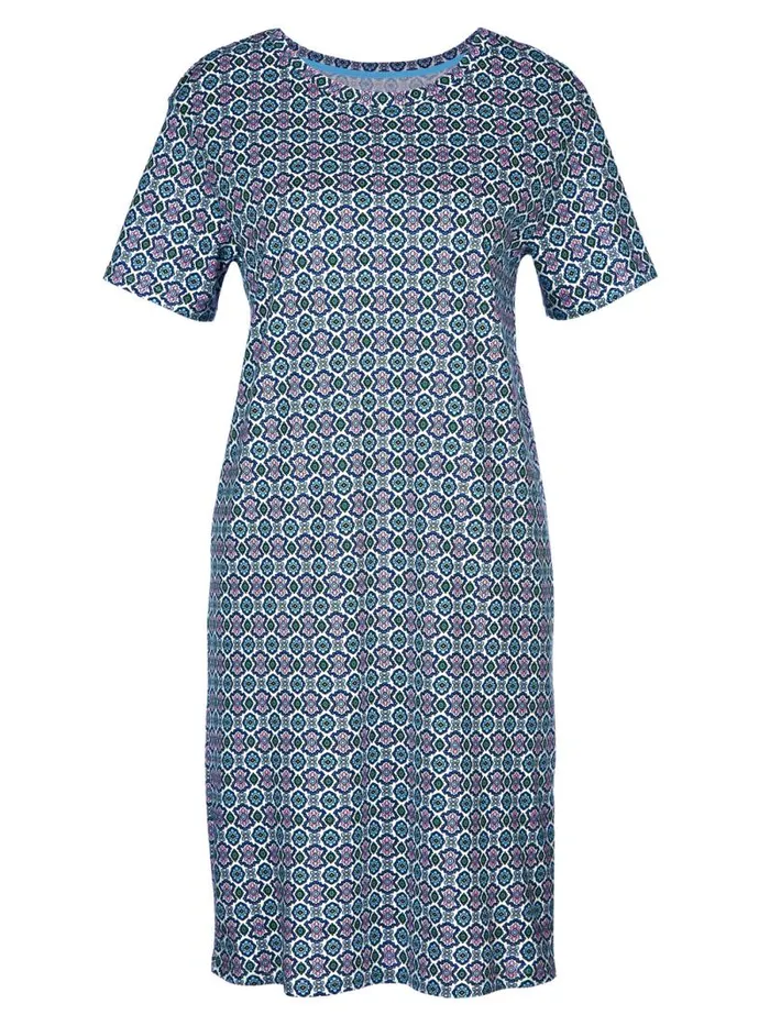 CALIDA Show All Short Sleeve Nightdress Length 95cm Blue Topaz 8211 Women