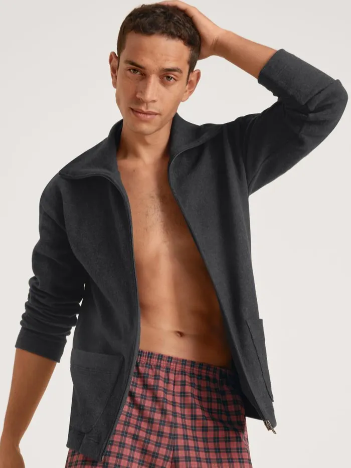 CALIDA Sweatshirts and Jackets Jacket Anthrazit Mel 8211 Men