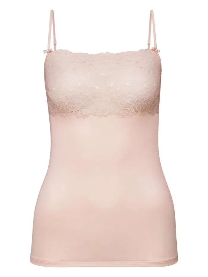 CALIDA Tops Spaghetti Strap Top With Lace Lace Parfait Pink 8211 Women