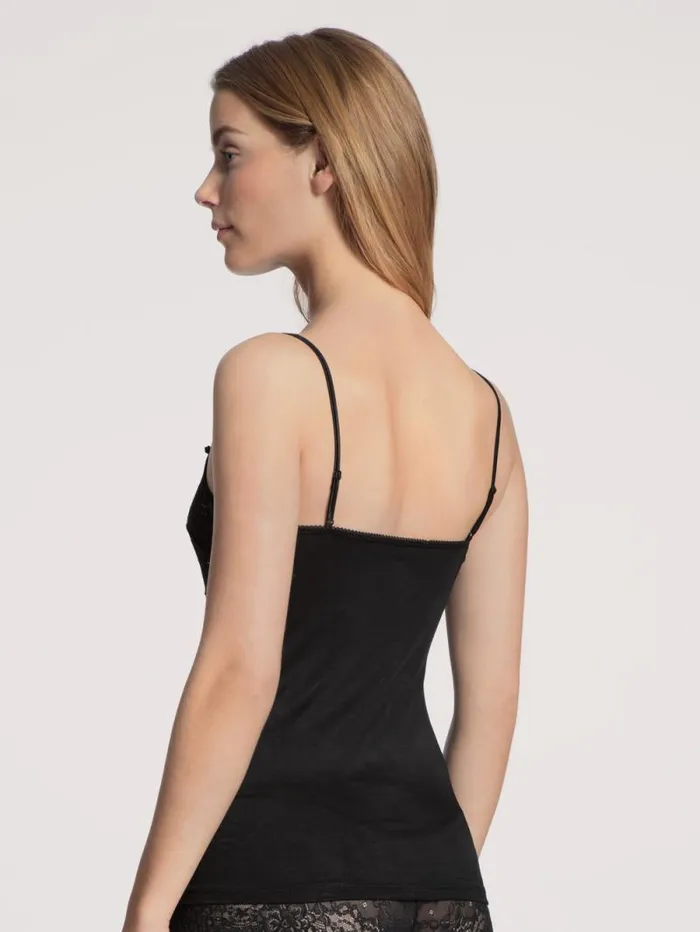 CALIDA Tops Spaghetti Strap Top With Lace Schwarz 8211 Women